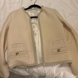 Elegant Sandro Cream Women's Jacket / blazer